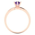 thumbnail image 4 of Solitaire Engagement Ring for Women - 0.5ct Natural Amethyst in 14K Rose Gold Promise Ring, 4 of 6