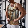 thumbnail image 5 of Honeii American Wildlife Deer Forest Pattern Men's Workout Tank Top Casual Sleeveless Gym Muscle Shirts Bodybuilding Tee-3X-Large, 5 of 7