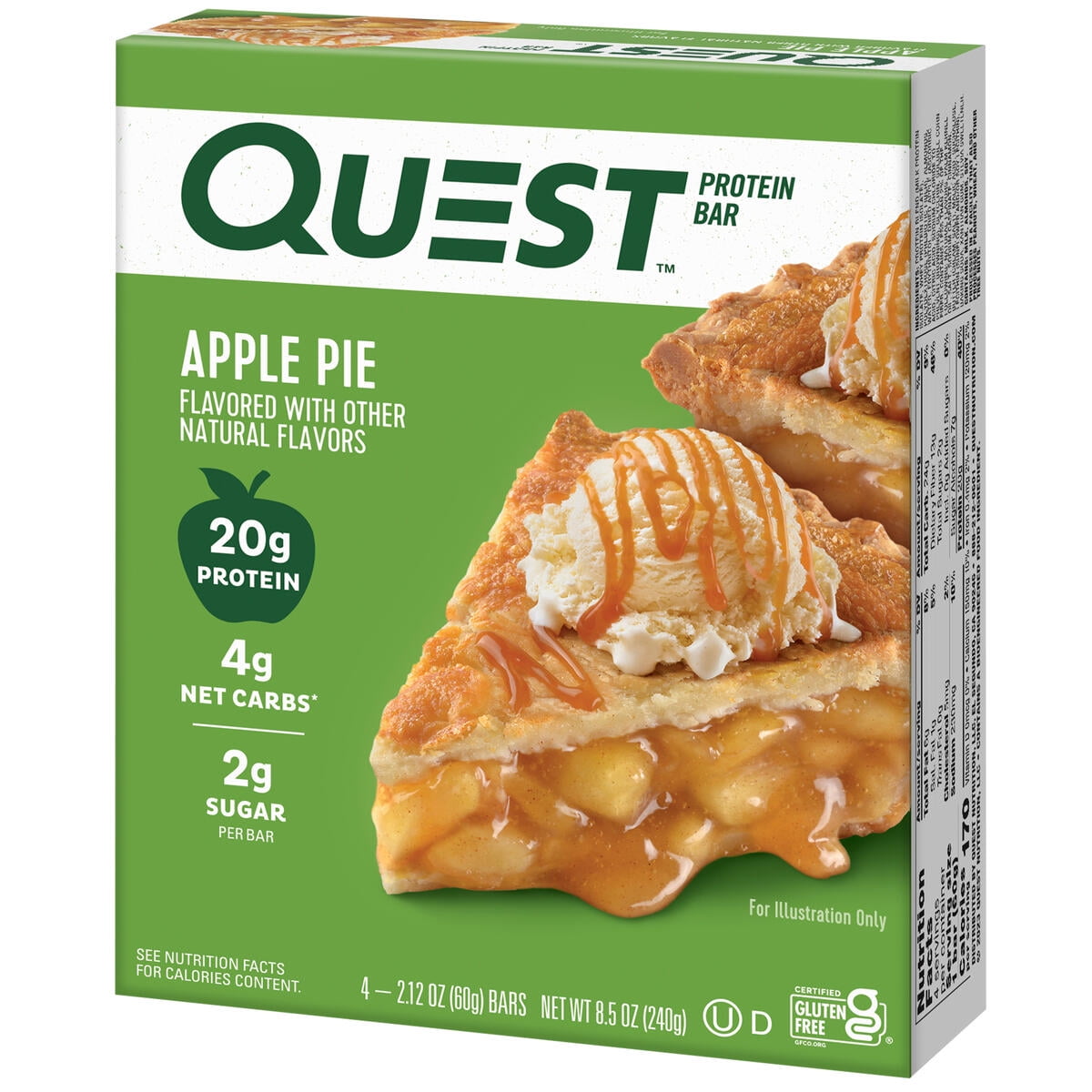 Quest Protein Bar, Apple Pie Flavored, 20g Protein , 4 Count