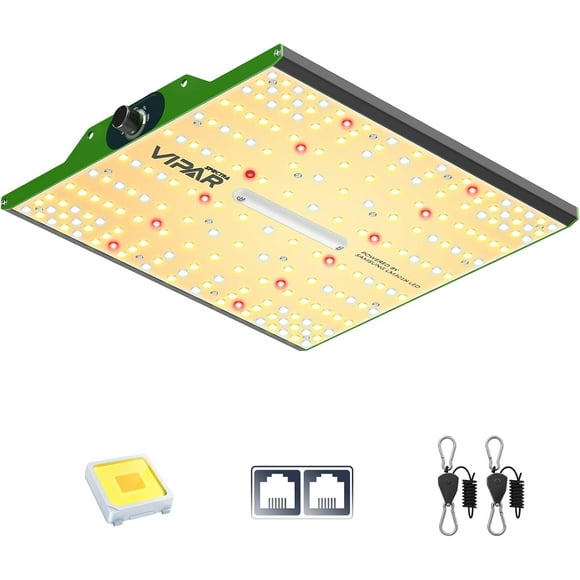 P1000 LED Grow Light for Seed Starting Vegetables Bloom, Samsung LM301H Diodes MeanWell Driver Dimming Daisy Chain Grow Lights for Indoor Plants Full Spectrum for 3x3/2x2 Grow Tent