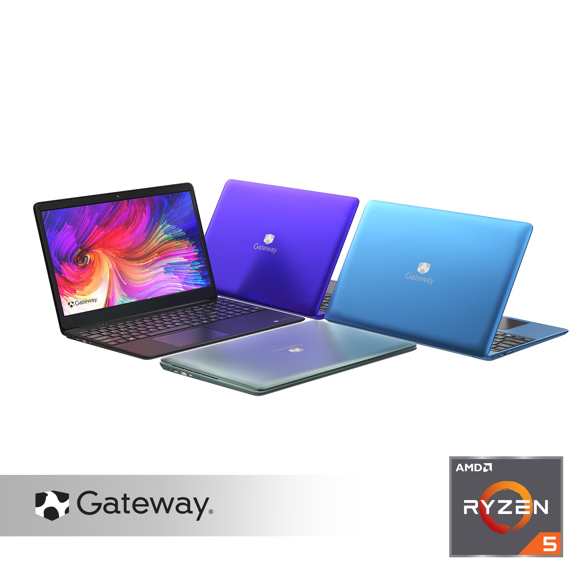 Gateway 15.6″ FHD Ultra Slim Notebook, AMD Ryzen™ 5 3450U, 8GB RAM, 256GB SSD, Tuned by THX™ Audio, Fingerprint Scanner, 1MP Webcam, HDMI, Cortana, Windows 10 Home, (Blue/Black/Green/Purple)
