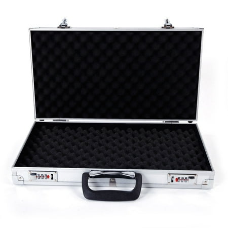 - Ktaxon Aluminum Hard Lock Pistol Gun Case Foam Padded Handgun Carry Storage Box With 2 Combination Lock Silver