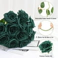 thumbnail image 2 of Valentines Day Flowers, Fake Roses Artificial Flowers with Long Stems, Silk Pink Roses Bouquet for Wedding Vase Mothers Day Flower Arrangement Home Decor (Pink), 2 of 5