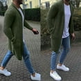 thumbnail image 6 of Holloyiver Men Casual Button Closure Knit Cardigan Turndown Long Sleeve Sweater Jacket Olive Green, 6 of 9
