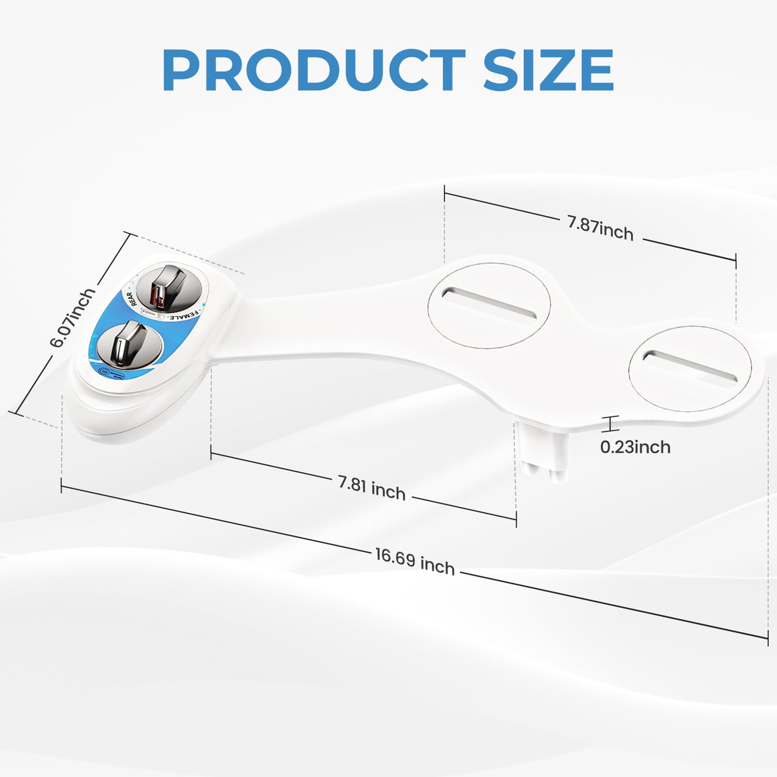 KINGTACK Bidet Attachment for Toilet, Non-Electric Self-Cleaning Bidet Seat Attachment, Fresh Cold Bidet Attachment for Feminine/Posterior Wash, with Adjustable Pressure Control (Blue/White)