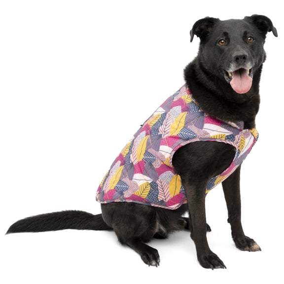 Kurgo Loft Dog Jacket, Reversible Coat, Wear with Harness, Water Resistant, Reflective, Fall Festival, XL