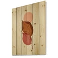 thumbnail image 2 of Designart 'A Red Full Moon Over Two Autumn Leaves' Modern Print on Natural Pine Wood, 2 of 5