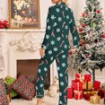 thumbnail image 5 of Women's Christmas Pajamas Long Sleeve Sleepwear Casual Button Down Loungewear Soft Pjs Set, 5 of 7