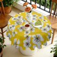 thumbnail image 4 of Round Tablecloth Celebrations Cover 60 Inch Polyester Waterproof Stain Wrinkle Free flower for Dining, 4 of 5