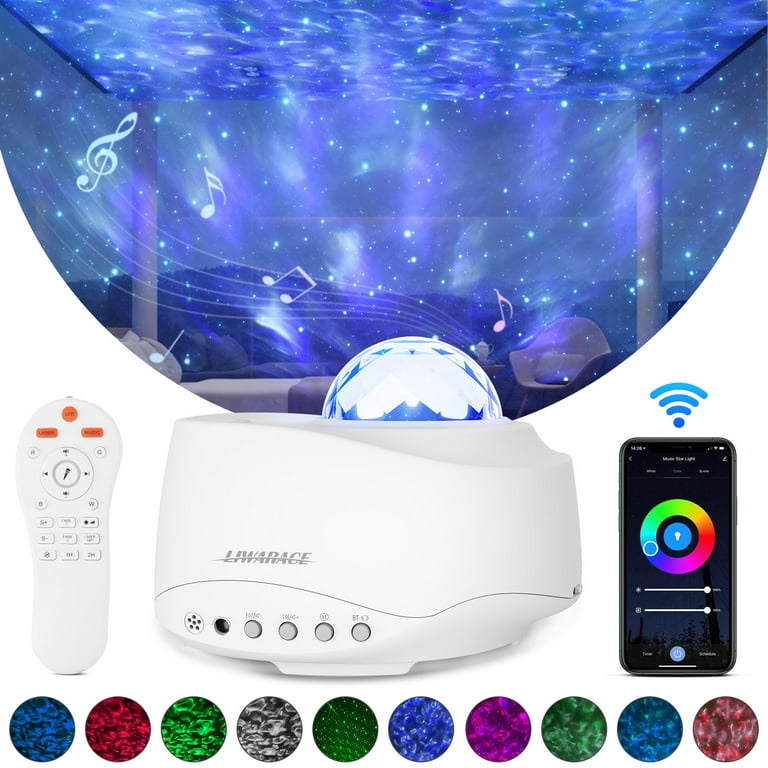 Elegant Choise Music Galaxy Starry Projector Night Projector Remote Control  Night Light Star Projector Decor with Ceiling Ocean Wave and Speaker for  Christmas Halloween Party Decoration 