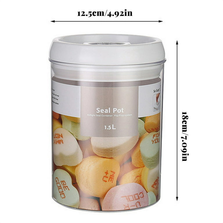 Jygee Food Storage Container Rice Grain Organizer Transparent Stackable  Bottle Home Kitchen Sealable Bin, 1500ml 