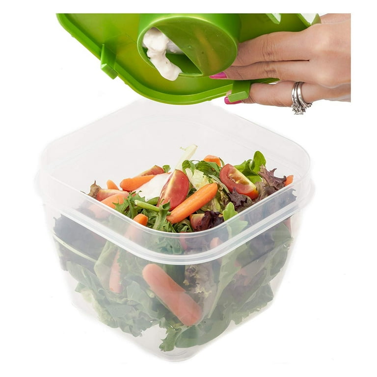 JECCYE Salad Dressing Container to Go - 2022 Keep Fit Salad Meal Shaker Cup  with Fork and Salad Dressing Holder, Portable Vegetable Breakfast for