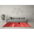 thumbnail image 3 of Ahgly Company Machine Washable Indoor Round Abstract Red Modern Area Rugs, 8' Round, 3 of 4