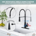 thumbnail image 4 of CASAINC Single Handle Pull Down Sprayer Kitchen Faucet with Touchless Sensor and Intelligent Temperature Display in Matte Black, 4 of 4