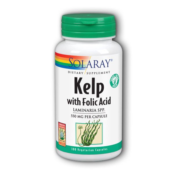 Solaray Kelp 550 mg with Folic Acid for Healthy Thyroid Function