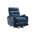 thumbnail image 3 of Electric Power Lift Recliner Chair, Upholstered Sofa Chair with Massage and Heat for Elderly, 165° 3 Positions, 2 Side Pockets, Cup Holders, USB Ports, Power Reclining Chair with Footrest, Blue, 3 of 5
