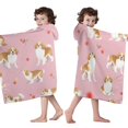 thumbnail image 4 of Cavalier King Charles Spaniels and Flowers Hooded Bath Towel，50"x30" for Ages 3 To 12 Kids, Quick Dry Lightweight Soft Microfiber Hood Beach Towel Cover Up for Kids, 4 of 7