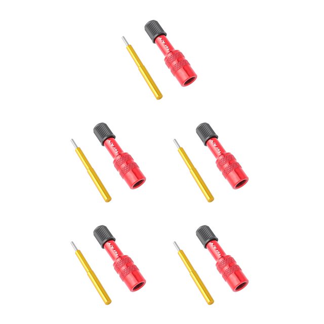 Soidarity Adaptador de válvula de bicicleta, aleación de aluminio, diseño antideslizante ligero, Schrader inflable, accesorio de ciclismo a Rojo 5piezas