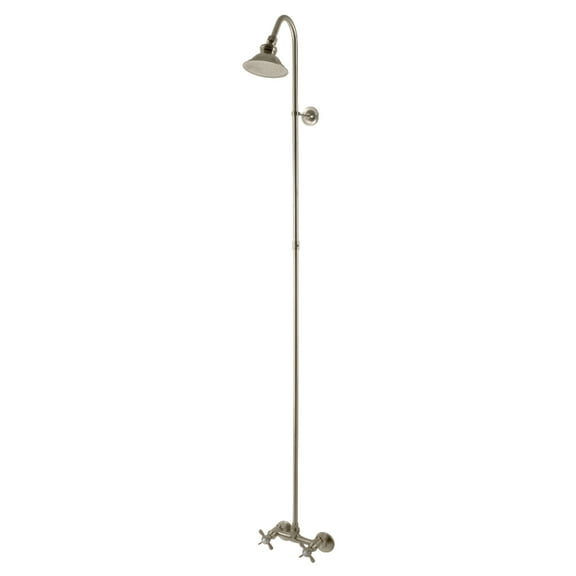 Kingston Brass CCK2138BEX Essex Wall Mount Shower Combo, Brushed Nickel
