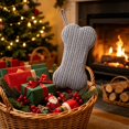 thumbnail image 4 of Dog Christmas Stocking, Knit Christmas Stocking for Dogs, Bone Shape Dog Stocking Christmas Large Pet Stockings Hanging Dog Christmas Stocking for Dogs Cats Pets, 4 of 6