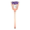 thumbnail image 3 of Clara Pucci 14K Rose Gold 3ct Alexandrite Three-Stone Ring for Women, 3 of 7