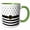 Green/White, variant on 3drose, Black and White Nautical Anchors and Stripes with a Band, 11oz Two-tone Green Mug