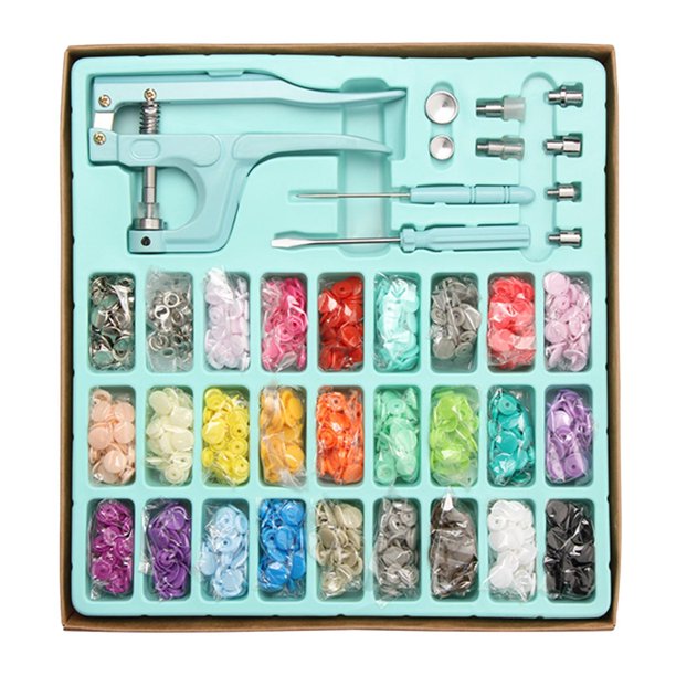 Kit de Botones a Presión Cateissary 312pcs con Alicates Azul