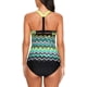 thumbnail image 4 of Dokotoo Traje de baño tankini con espalda cruzada y estampado a rayas para mujer sin fondo (S-XXXL) Ormromra WMZL-1503-21, 4 of 5