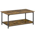 thumbnail image 1 of Industrial Coffee Table with Storage - Rustic Brown 2-Tier Center Table for Living Room | 39.4" x 21.3" | Steel & Particle Board Construction, 1 of 7