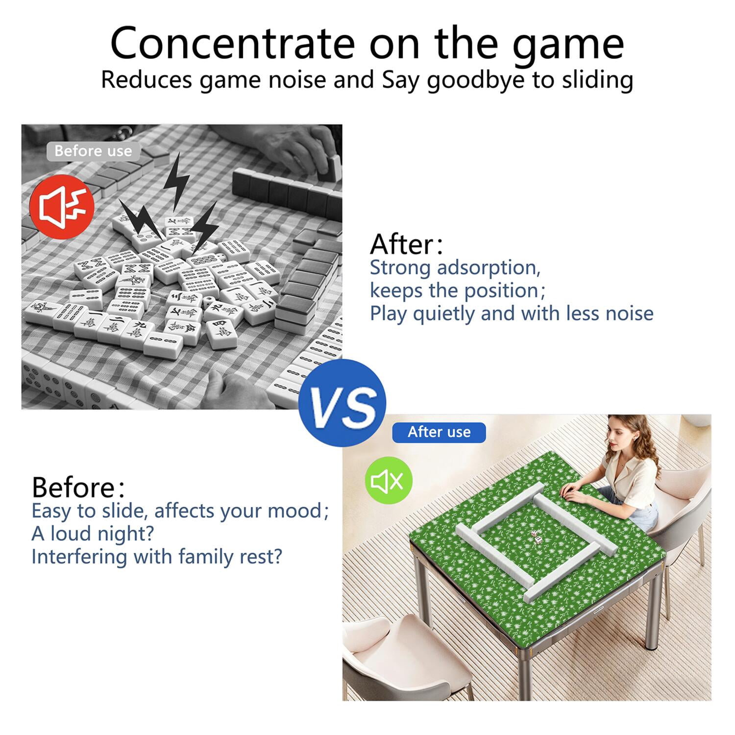 Plants Inspired Game Table Mat Measuring 31.5x31.5 Inches Made of Rubber Material with Anti-Slip Non-Slip Backing and Noise Reducing Qualities for Tiles and Cards