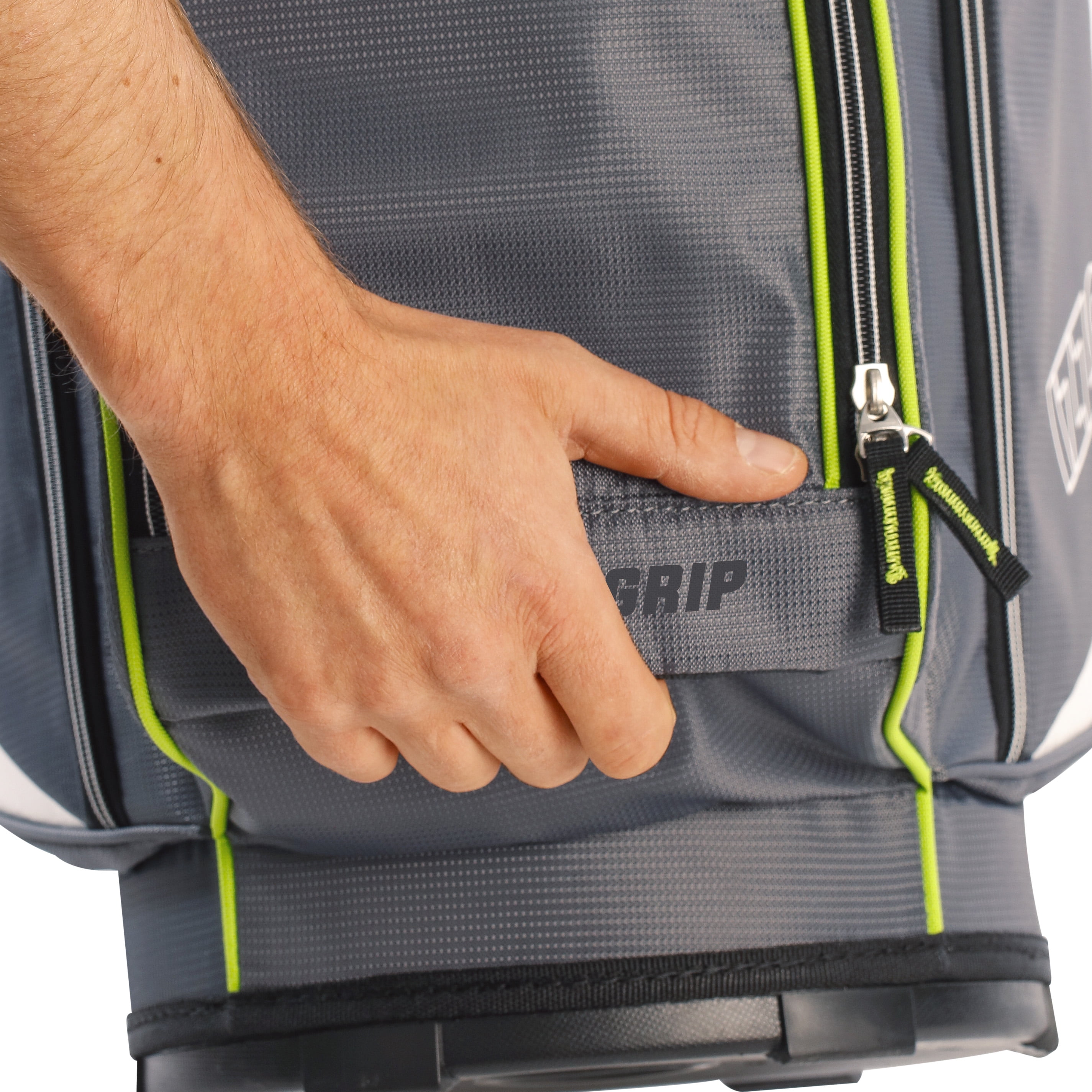IZZO Golf Ultra-Lite Golf Cart Bag With Single Strap & Exclusive Features, Gray/Lime, 35’’ x 14’’ x 11’’