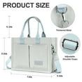 thumbnail image 2 of Gocvo Canvas Tote Bag for Women, Large Multi-Pocket Shoulder Handbag, Crossbody Messenger Bag, Grey, 2 of 6