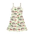 thumbnail image 4 of Uourmeti Girls Summer Capybara Dress 3-14 Y Kids Spaghetti Strap Tiered Midi Dresses Strawberry Fruit A Line Short Dresses for Travel Beach Party, 4 of 6
