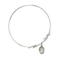 thumbnail image 2 of 8 inch Round Double Loop Bangle Bracelet w/ St. Gabriel the Archangel in Sterling Silver, 2 of 3