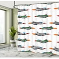 thumbnail image 5 of Ambesonne Colorful Shower Curtain, Jets Aviation Design, 69"Wx84"L, Multicolor, 5 of 5