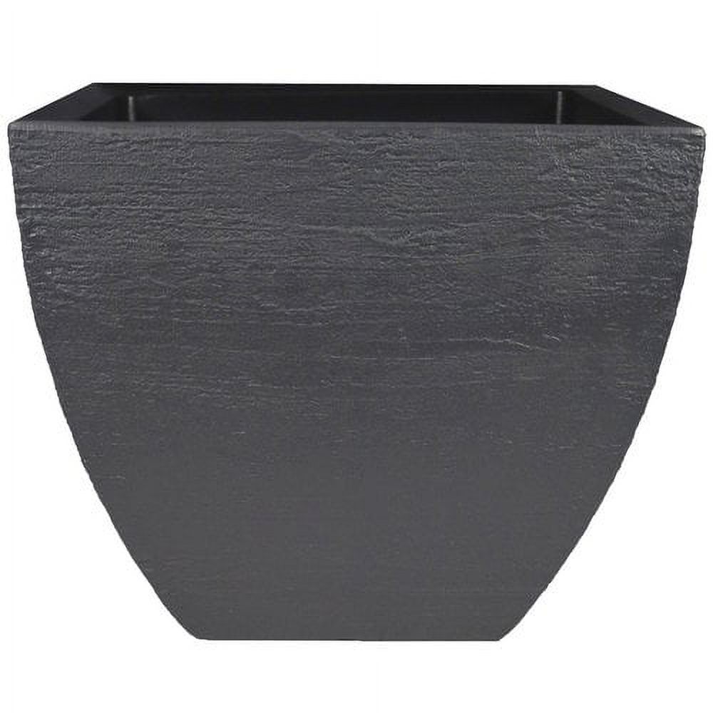 Tusco Products Modern 20 Inch Molded Plastic Square Planter, Black - image 3 of 3