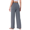 thumbnail image 3 of Pantalones de pijama de mujer INSPIRE CHIC, de pierna ancha, con cordón, pantalones de sudadera elásticos, pantalones de lounge Palazzo, pantalones de yoga para dormir, L Gris oscuro, 3 of 6