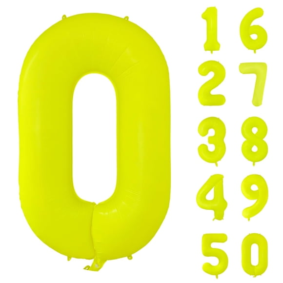 Globo Yeodong amarillo fluorescente número 0 1 m para cumpleaños