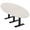 Natural Eucalyptus w/Matte Black Base no Electric, variant on 6 Person Oval Conference Table Metal T-Bases Power And Data Modules