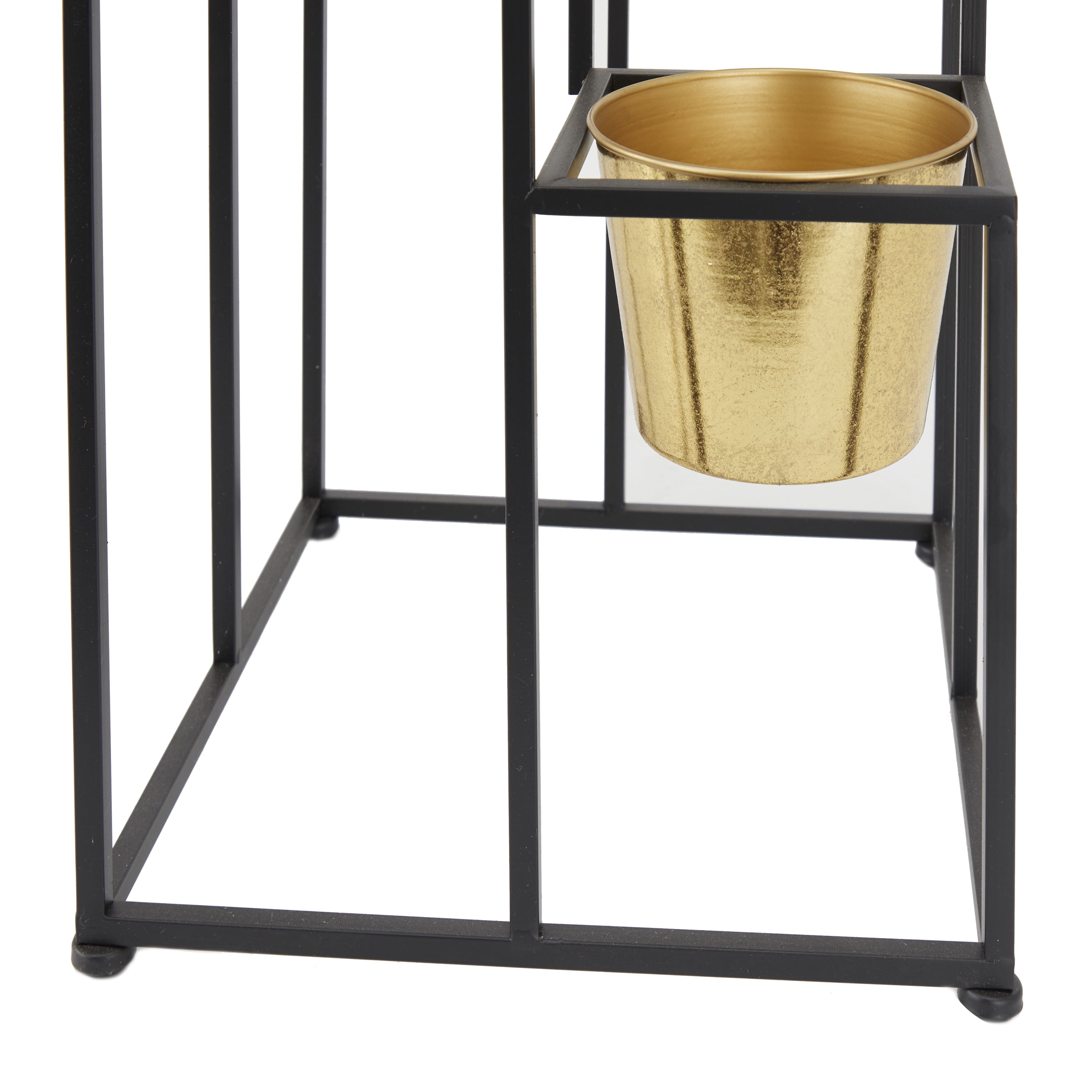 CosmoLiving by Cosmopolitan 13" x 30" 4 Tier Black Metal Planter with Black Removable Stand