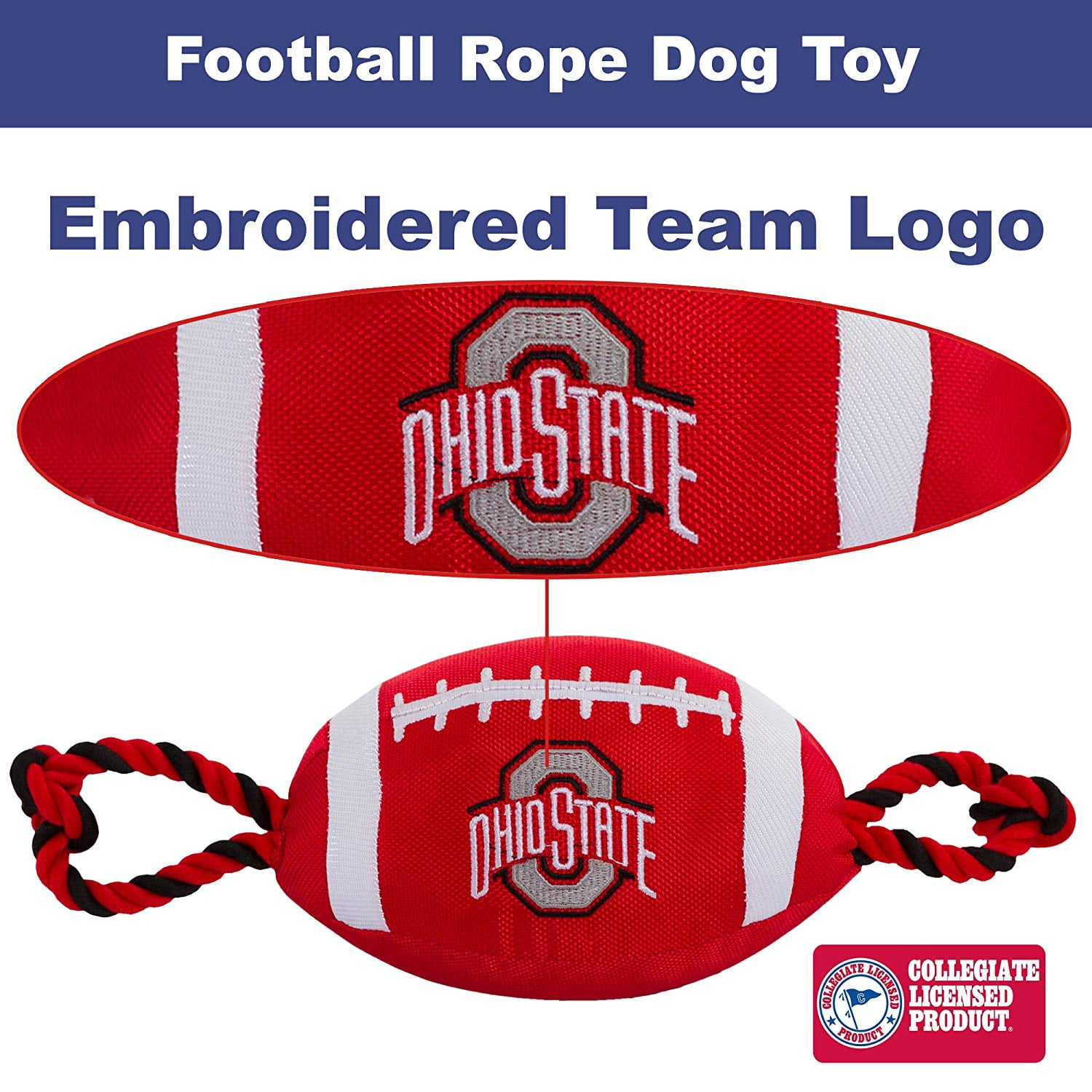 Pets First Collegiate Ohio State Nylon Football-Licensed