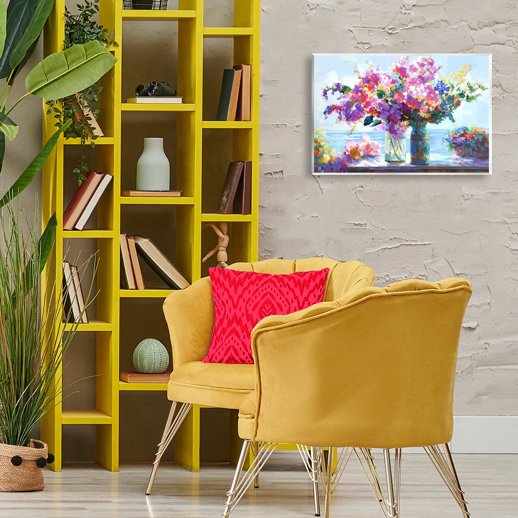 Stupell Industries Ocean Breeze Blossoms Botanical & Floral Painting Unframed Art Print Wall Art, 19 x 13