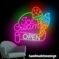 thumbnail image 3 of Handmadetneonsign Ice Cream Open Neon Sign, Ice Cream Shop Led Light, Coffee Wall Art Decor, Cafe Decor 71289, 3 of 5
