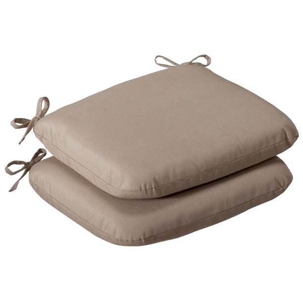 Set of 2 Outdoor Patio Furniture Chair Seat Cushions - Cosmic Beige