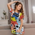 thumbnail image 3 of Easygdp Funny Cats Camisón de manga corta para mujer, informal, estampado, 3 of 6