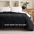 thumbnail image 4 of Bare Home Shaggy Faux Fur Duvet Cover - Ultra Soft - Fluffy Crystal Velvet - Queen, Black, 4 of 7