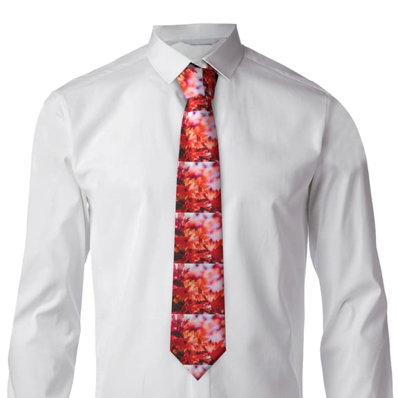 Rocae Autumn Maple Leaves for Soft and Comfortable Men's Tie Necktie Wedding Business