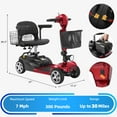 30 Miles Long Range 4 Wheels MS02 Electric Mobility Scooter for Adults