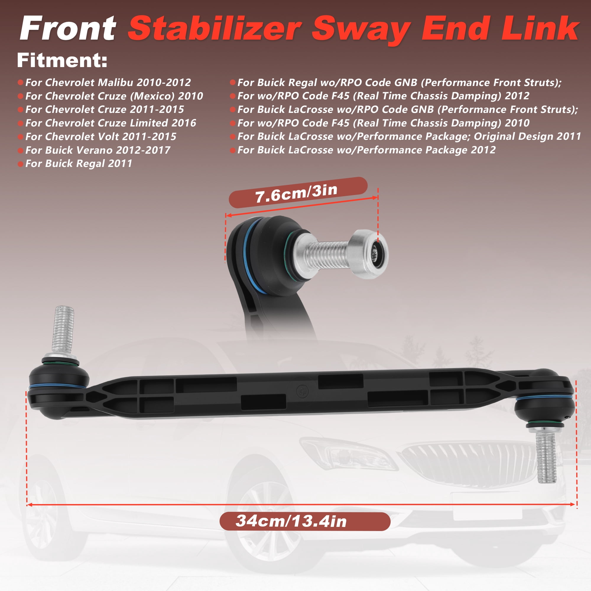 Unique Bargains Front Sway Bar Links for Buick LaCrosse Regal and for Chevrolet Models