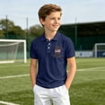 thumbnail image 5 of LPKRT Kids July 4Th USA Polo Shirt Independence Day Print Relaxed Fit Short Sleeve Summer Tops Kids Stylish Breathable Festival Tees Dark Blue 13-14 Years, 5 of 6